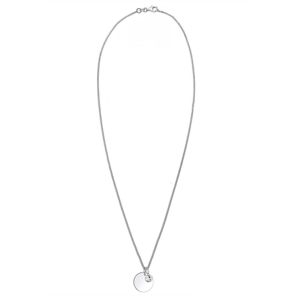 Weiß - Elli | Halskette Geburtsstein | Mit Kristallen von Swarovski® (Weiß) | 925er Sterling Silber