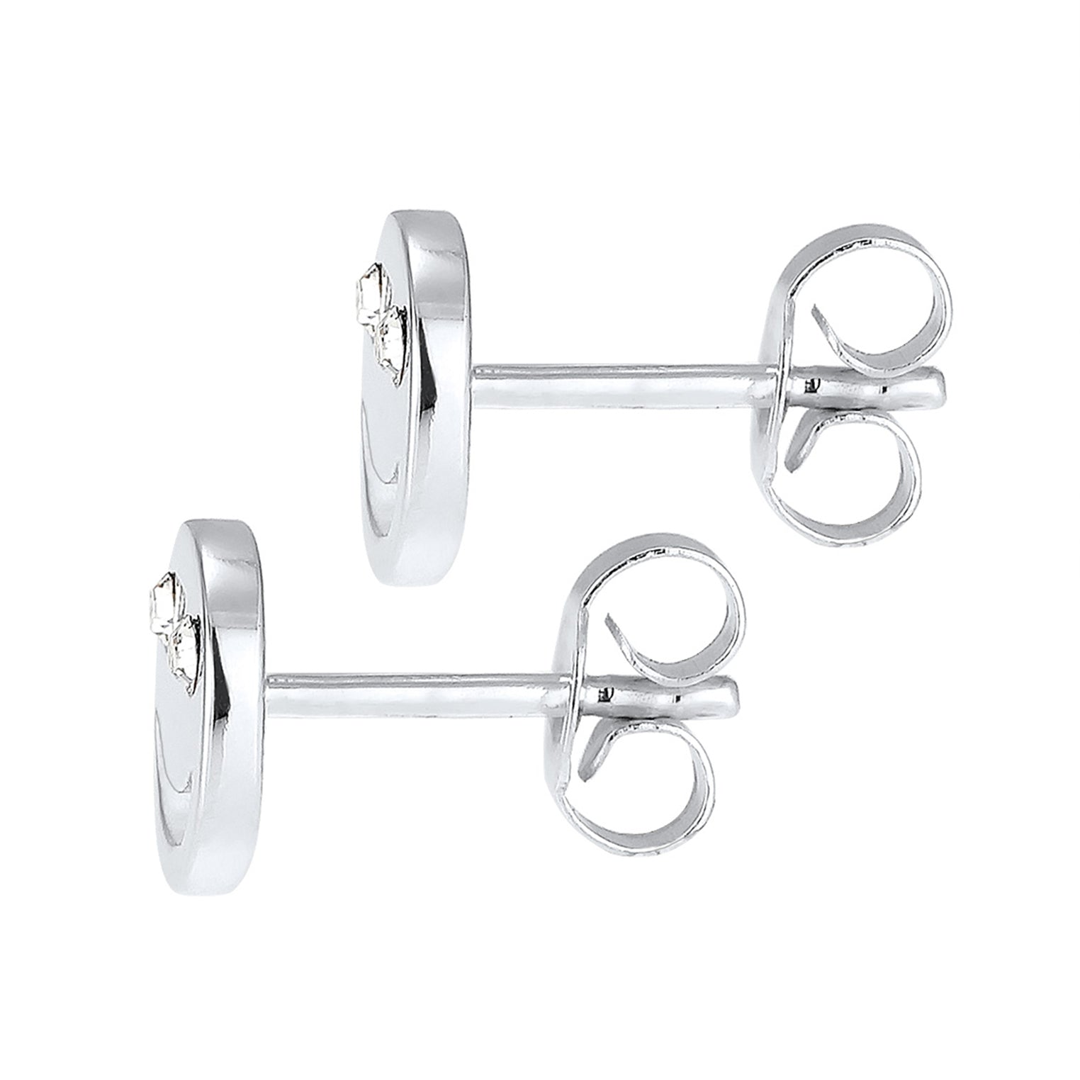 Silber - Elli | Ohrstecker mit Smiling Face | Mit Kristallen von Swarovski® (Weiß) | 925er Sterling Silber