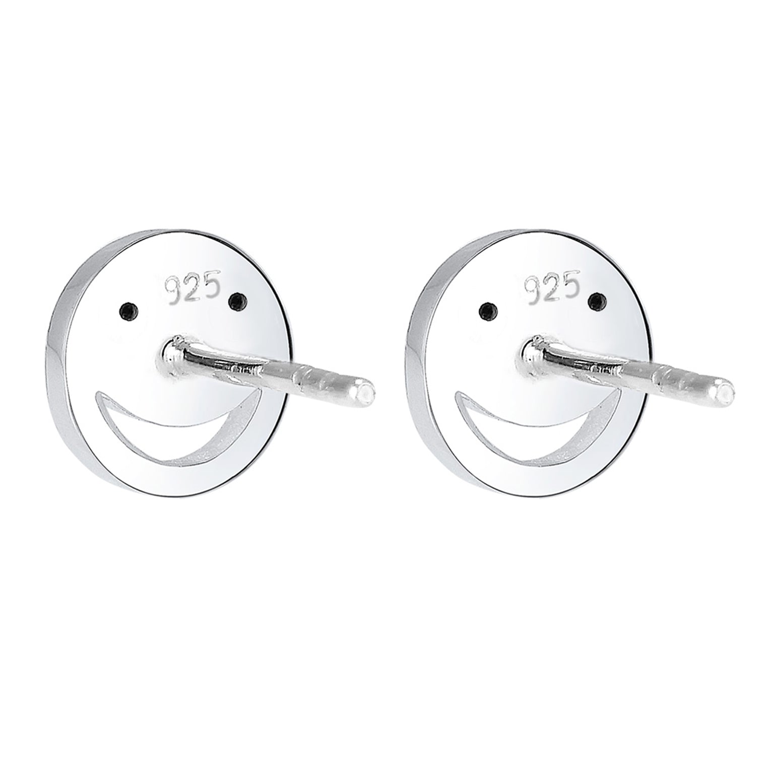 Silber - Elli | Ohrstecker mit Smiling Face | Mit Kristallen von Swarovski® (Weiß) | 925er Sterling Silber