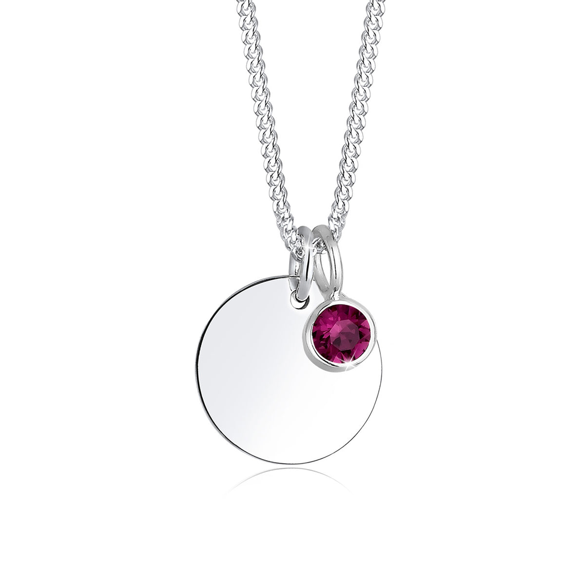 Lila - Elli | Halskette Geburtsstein | Kristall (Violett) | 925er Sterling Silber