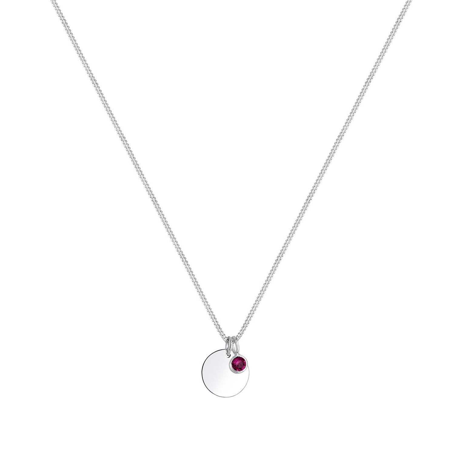 Lila - Elli | Halskette Geburtsstein | Kristall (Violett) | 925er Sterling Silber