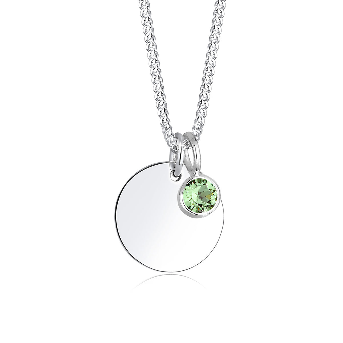 Hellgrün - Elli | Halskette Geburtsstein | Kristall (Hellgrün) | 925er Sterling Silber