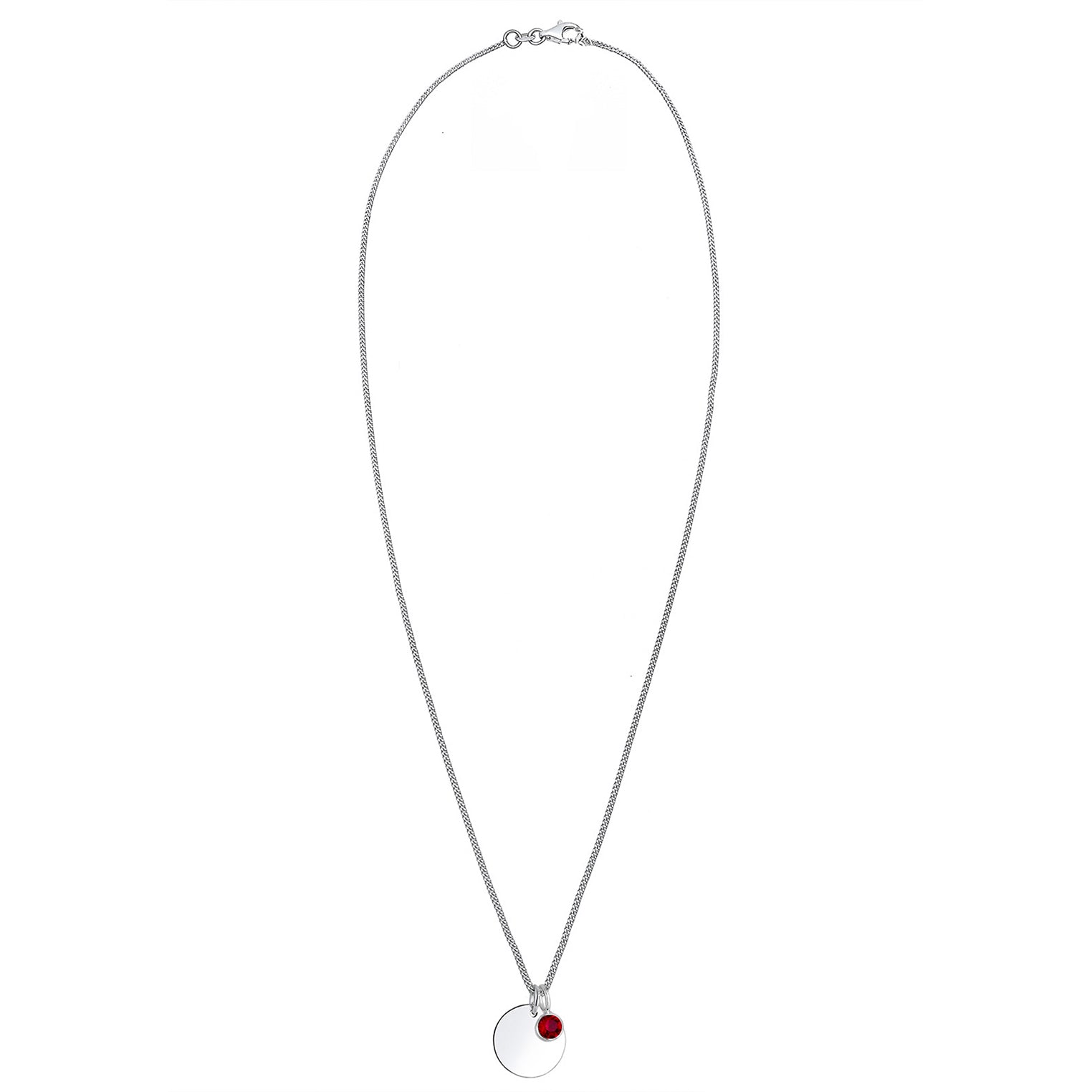 Rot - Elli | Halskette Geburtsstein | Mit Kristallen von Swarovski® (Pink) | 925er Sterling Silber