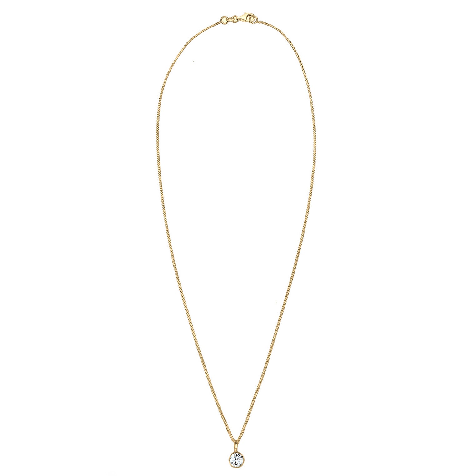 Gold - Elli | Halskette Solitär | Mit Kristallen von Swarovski® (Weiß) | 925 Sterling Silber vergoldet
