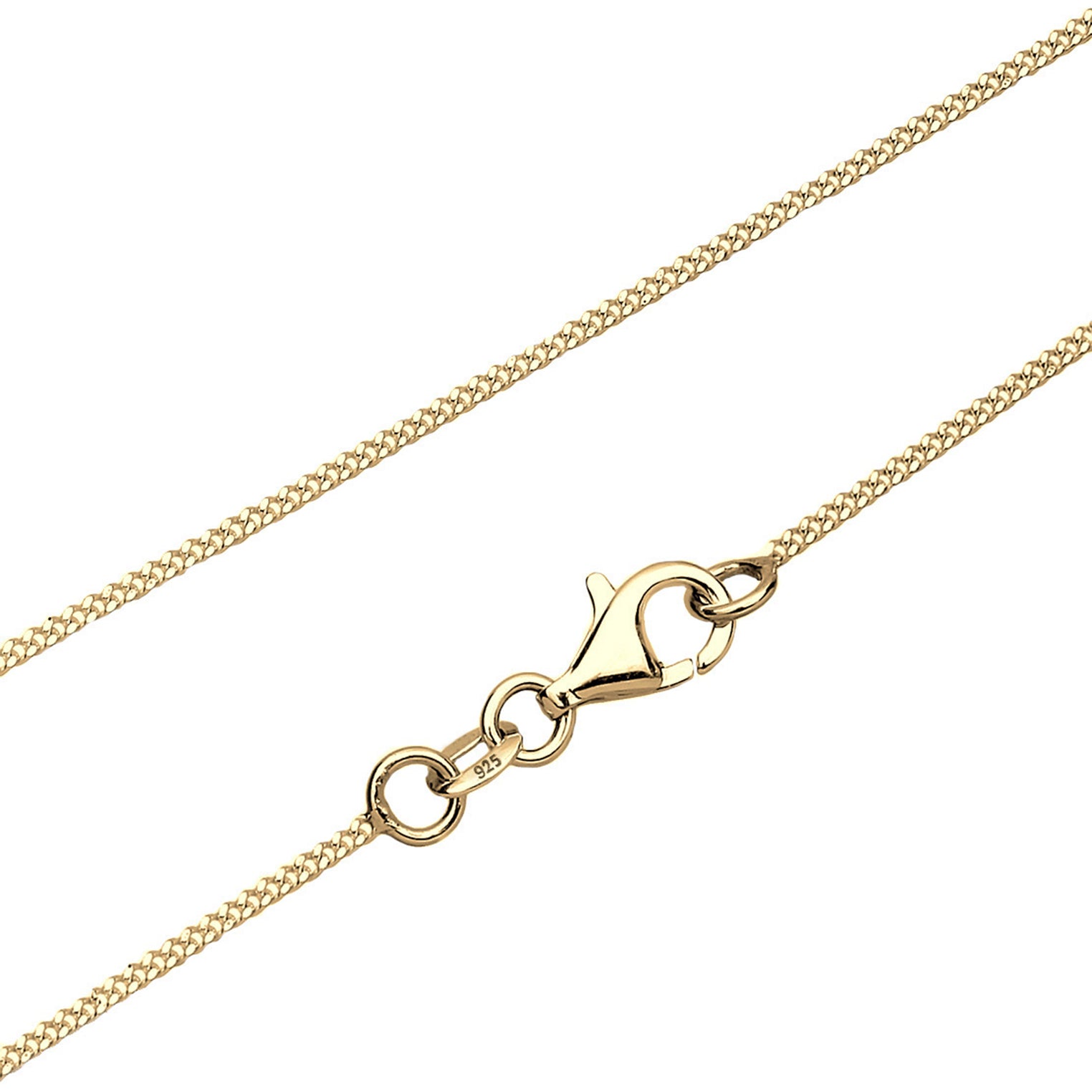 Gold - Elli | Halskette Solitär | Kristall (Weiß) | 925 Sterling Silber vergoldet