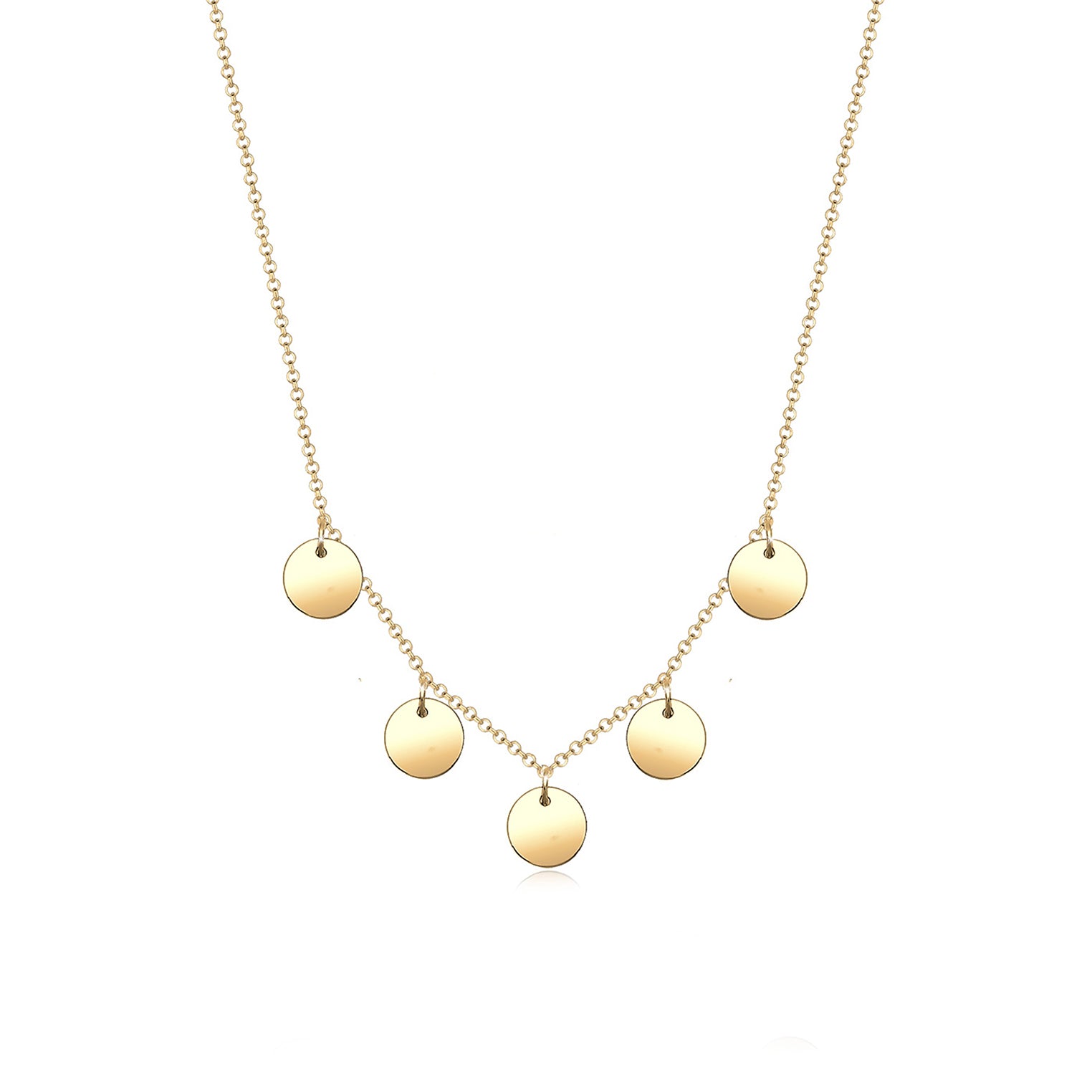 Gold - Elli | Halskette Plättchen Geo | 925 Sterling Silber vergoldet