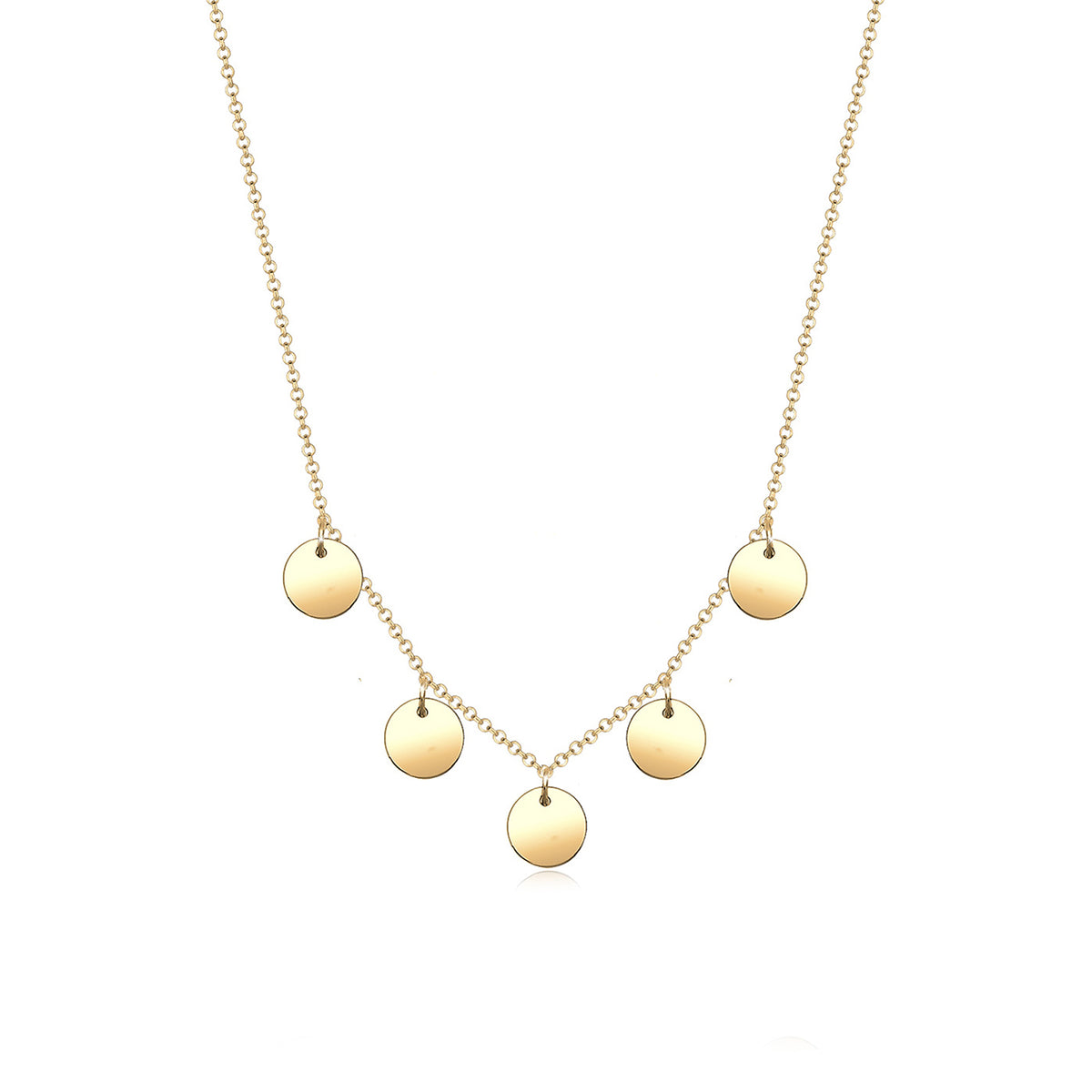 Gold - Elli | Halskette Plättchen Geo | 925 Sterling Silber vergoldet
