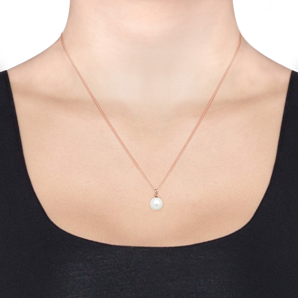 Roségold - Elli | Schmuckset  | Perle | 925 Sterling Silber Rosegold