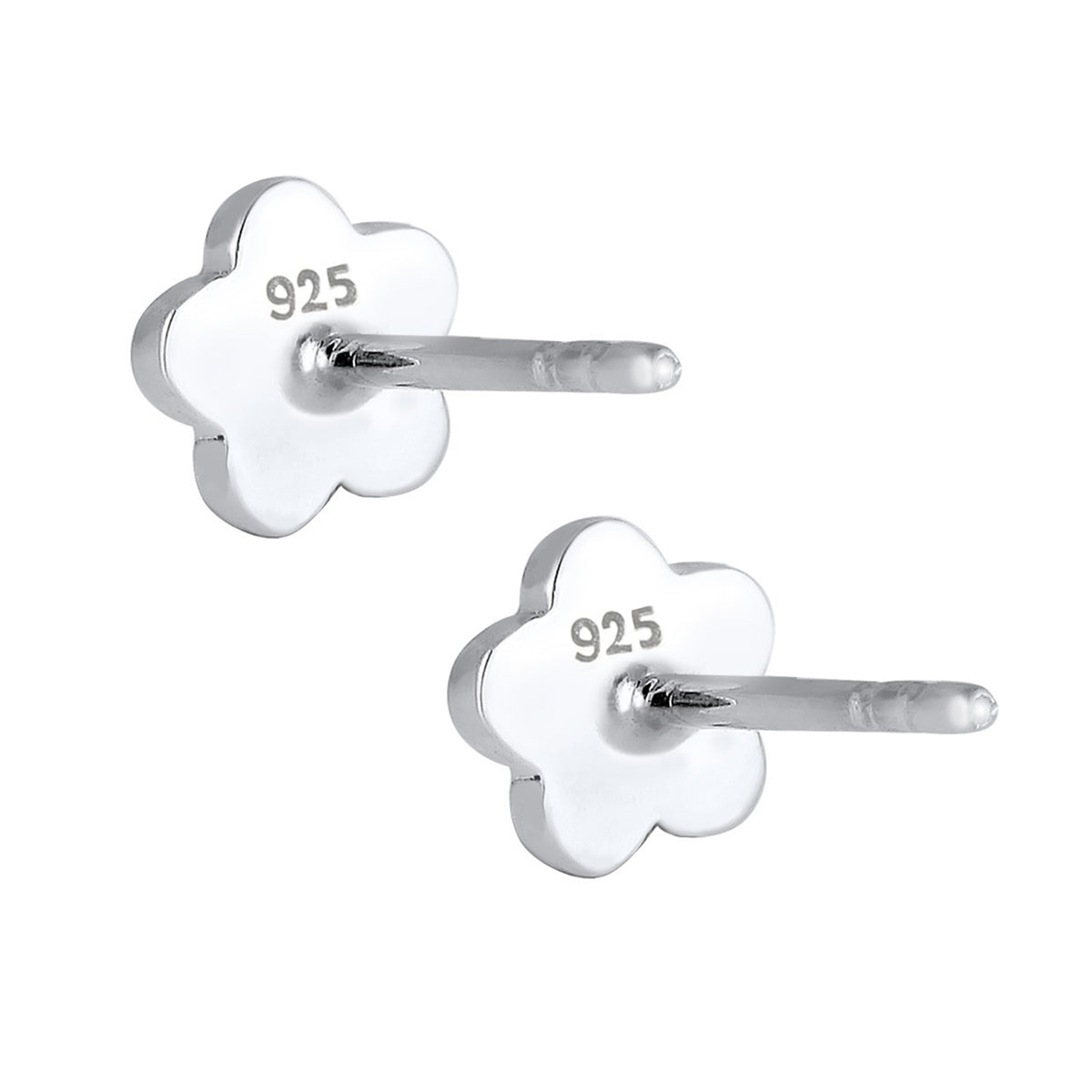 Silber - Elli | Ohrstecker Blume | Mit Kristallen von Swarovski® (Rosa) | 925er Sterling Silber