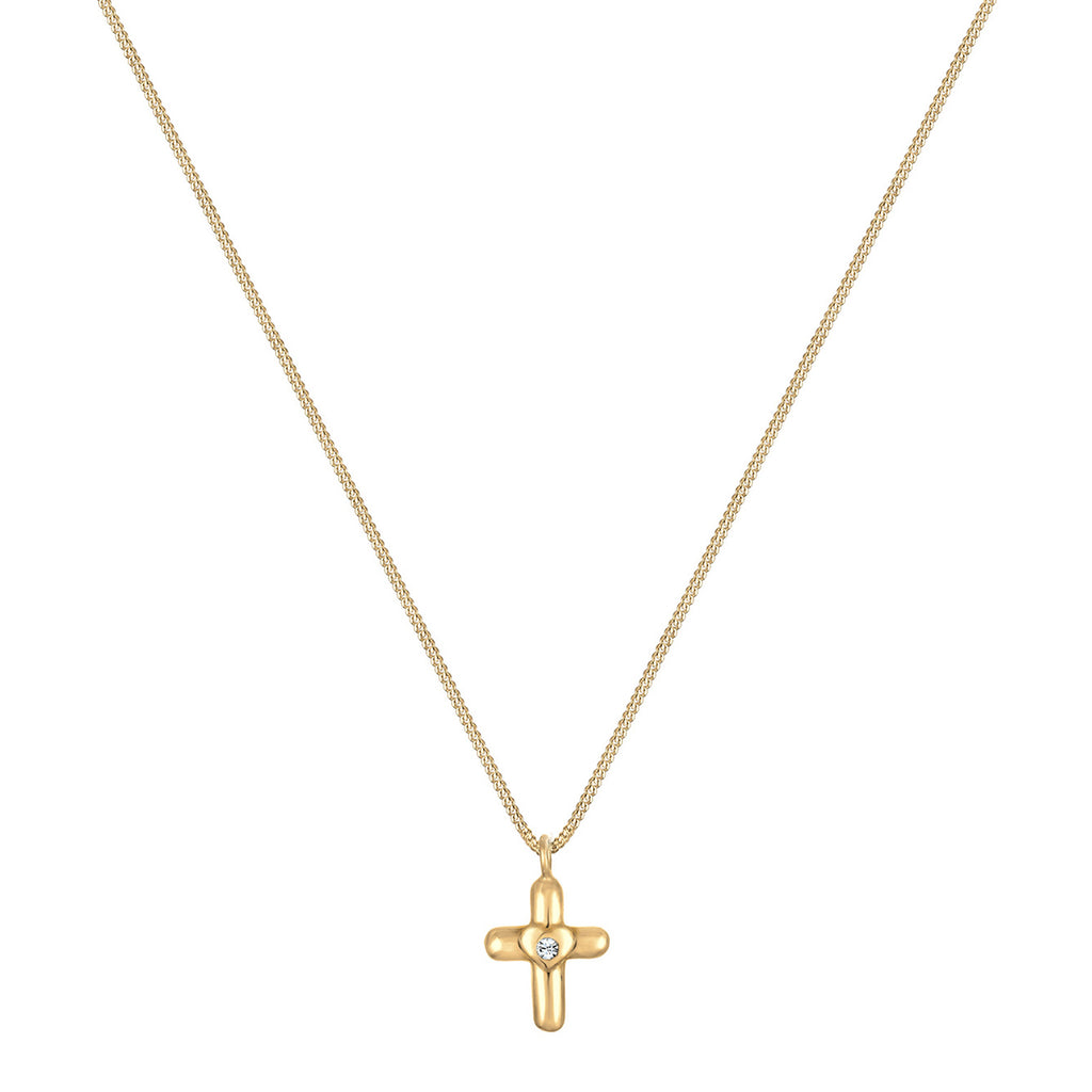 Gold - Elli | Halskette Herz | Mit Kristallen von Swarovski® (Weiß) | 925 Sterling Silber vergoldet