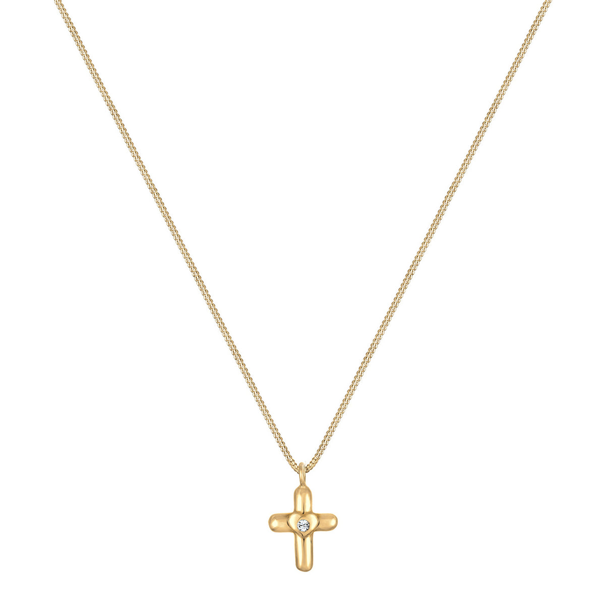Gold - Elli | Halskette Herz | Mit Kristallen von Swarovski® (Weiß) | 925 Sterling Silber vergoldet
