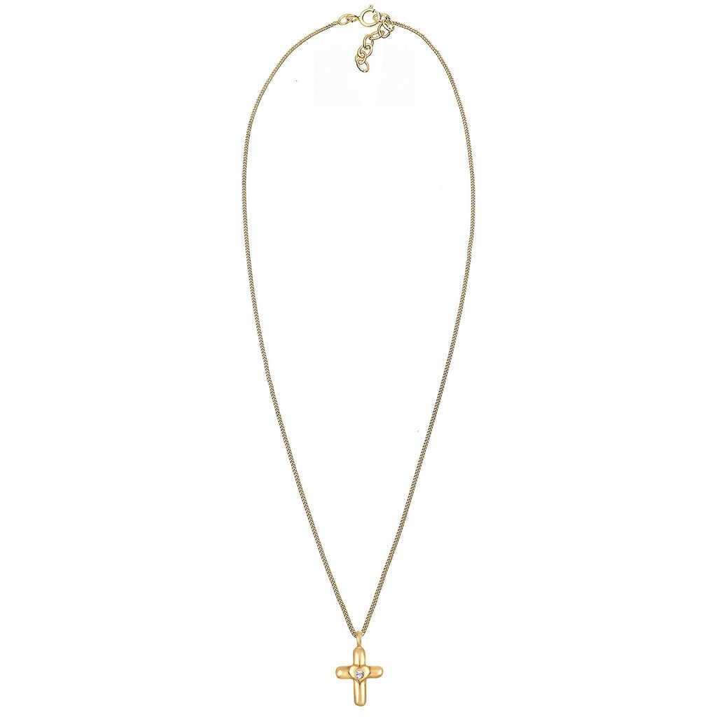Gold - Elli | Halskette Herz | Mit Kristallen von Swarovski® (Weiß) | 925 Sterling Silber vergoldet
