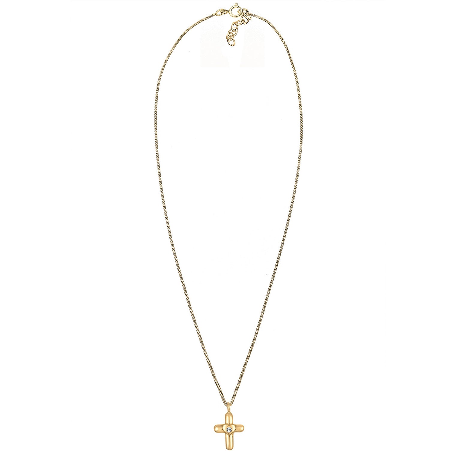 Gold - Elli | Halskette Herz | Mit Kristallen von Swarovski® (Weiß) | 925 Sterling Silber vergoldet
