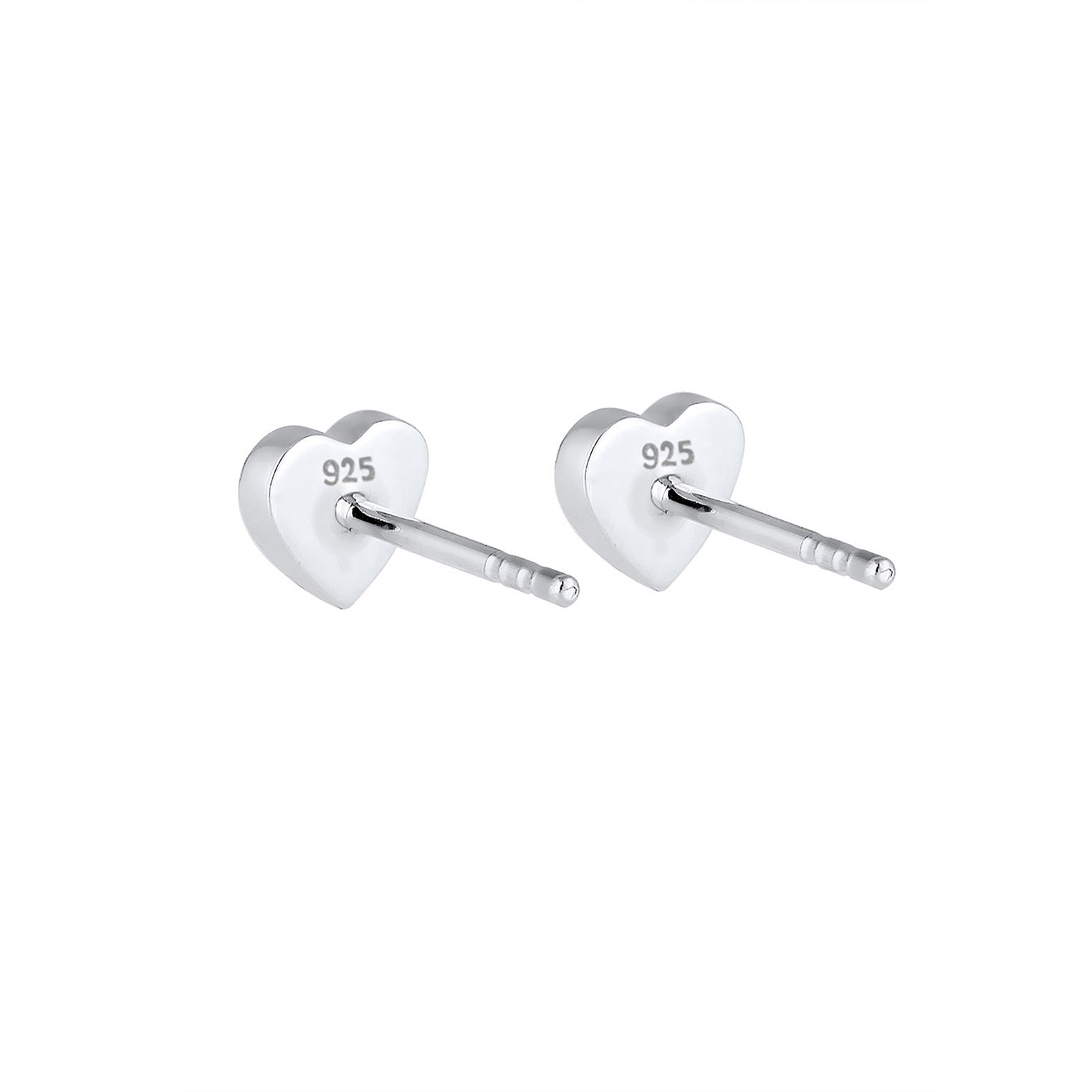 Silber - Elli | Ohrring Herz | Mit Kristallen von Swarovski® (Weiß) | 925er Sterling Silber