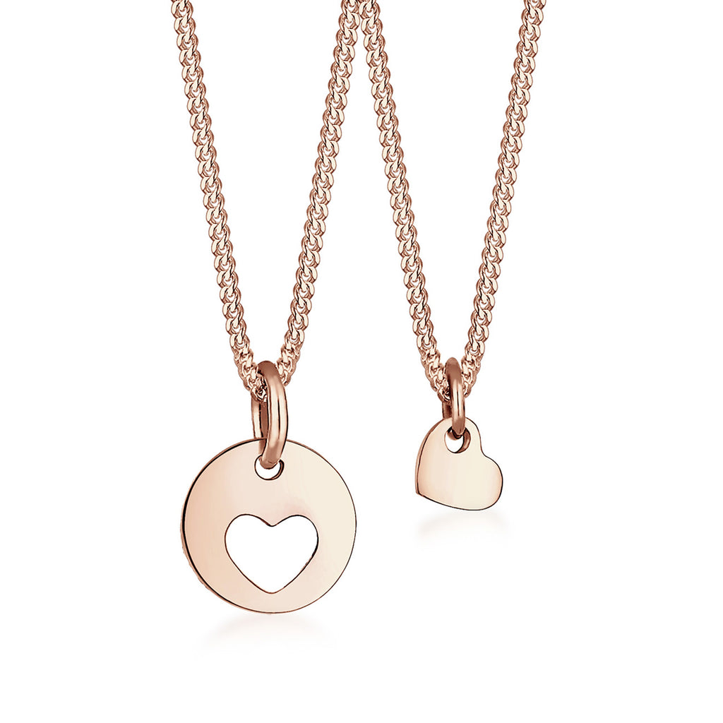 Roségold - Elli | Halskettenset Herz Mutter Kind | 925 Sterling Silber Rosegold