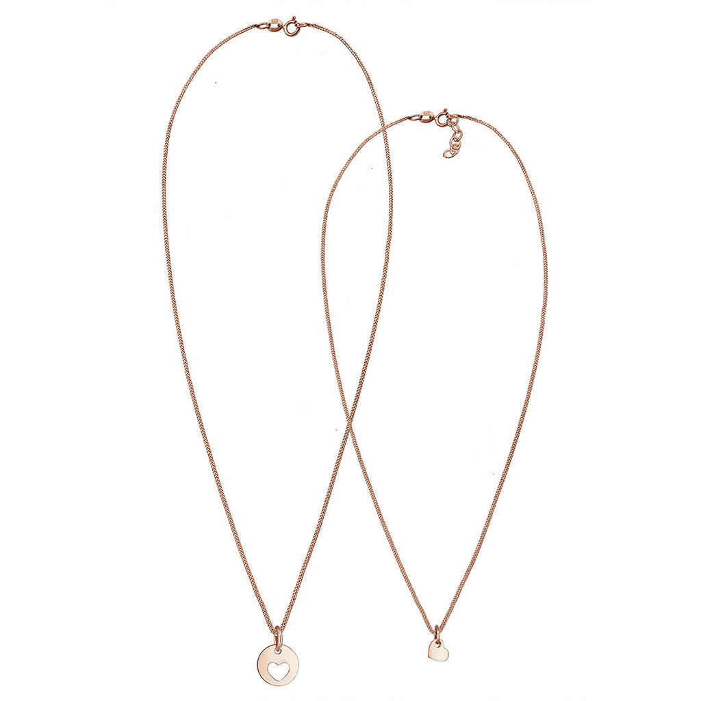 Roségold - Elli | Halskettenset Herz Mutter Kind | 925 Sterling Silber Rosegold