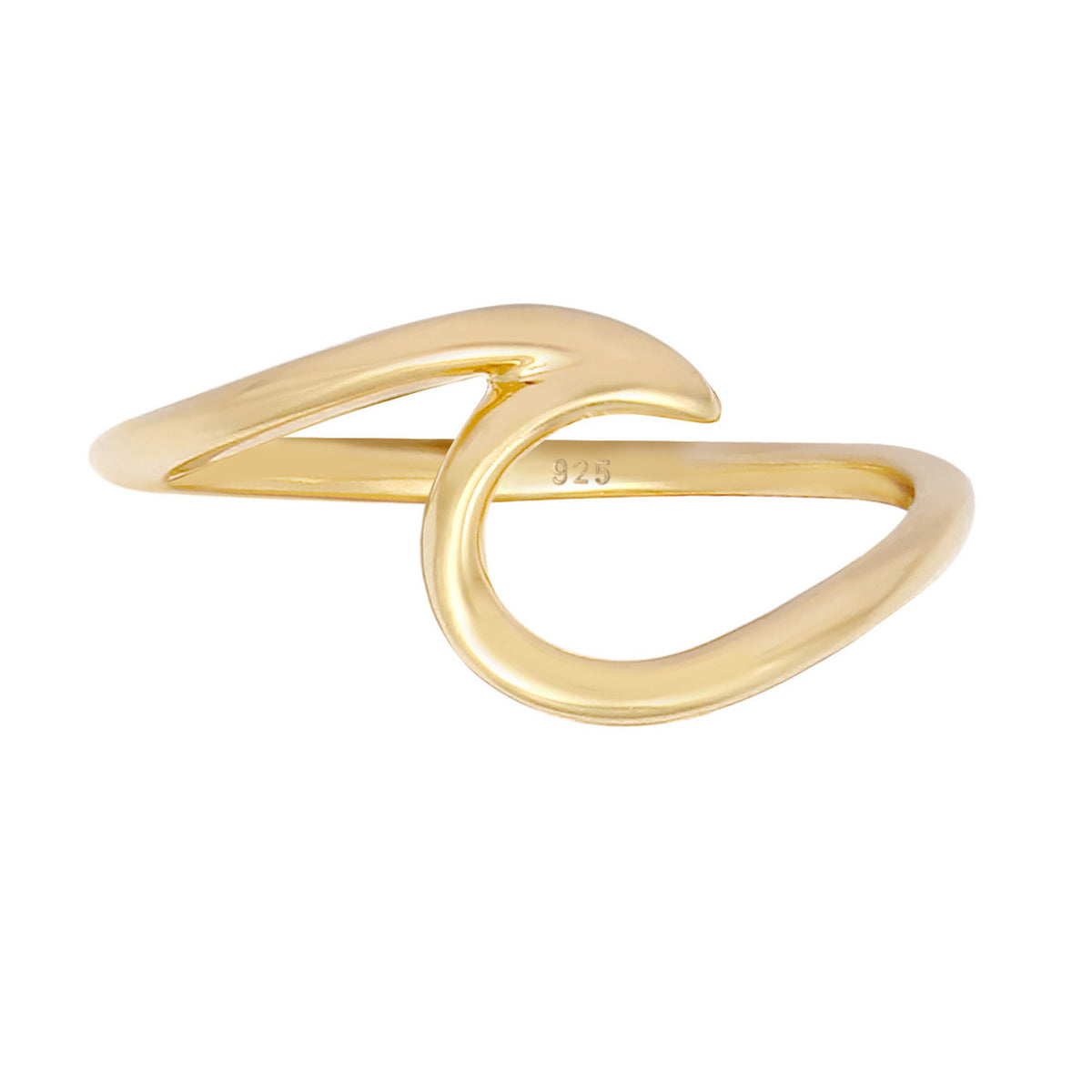 Gold - Elli | Ring Welle | 925 Sterling Silber vergoldet