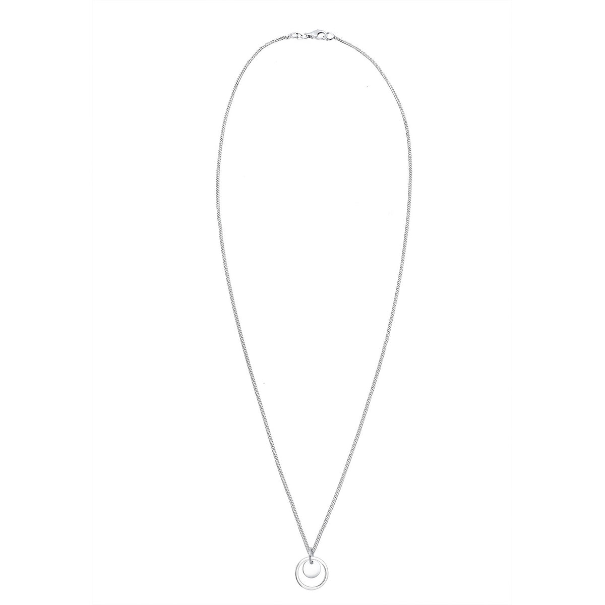 Silber - Elli | Halskette Kreis Plättchen | 925 Sterling Silber