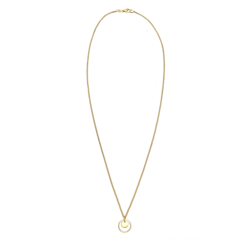 Gold - Elli | Halskette Kreis Plättchen | 925 Sterling Silber vergoldet