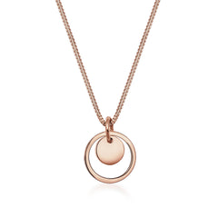Roségold - Elli | Halskette Kreis Plättchen | 925 Sterling Silber Rosegold