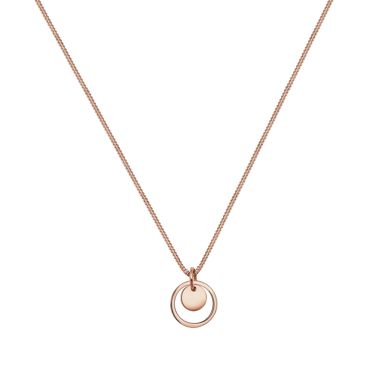 Roségold - Elli | Halskette Kreis Plättchen | 925 Sterling Silber Rosegold