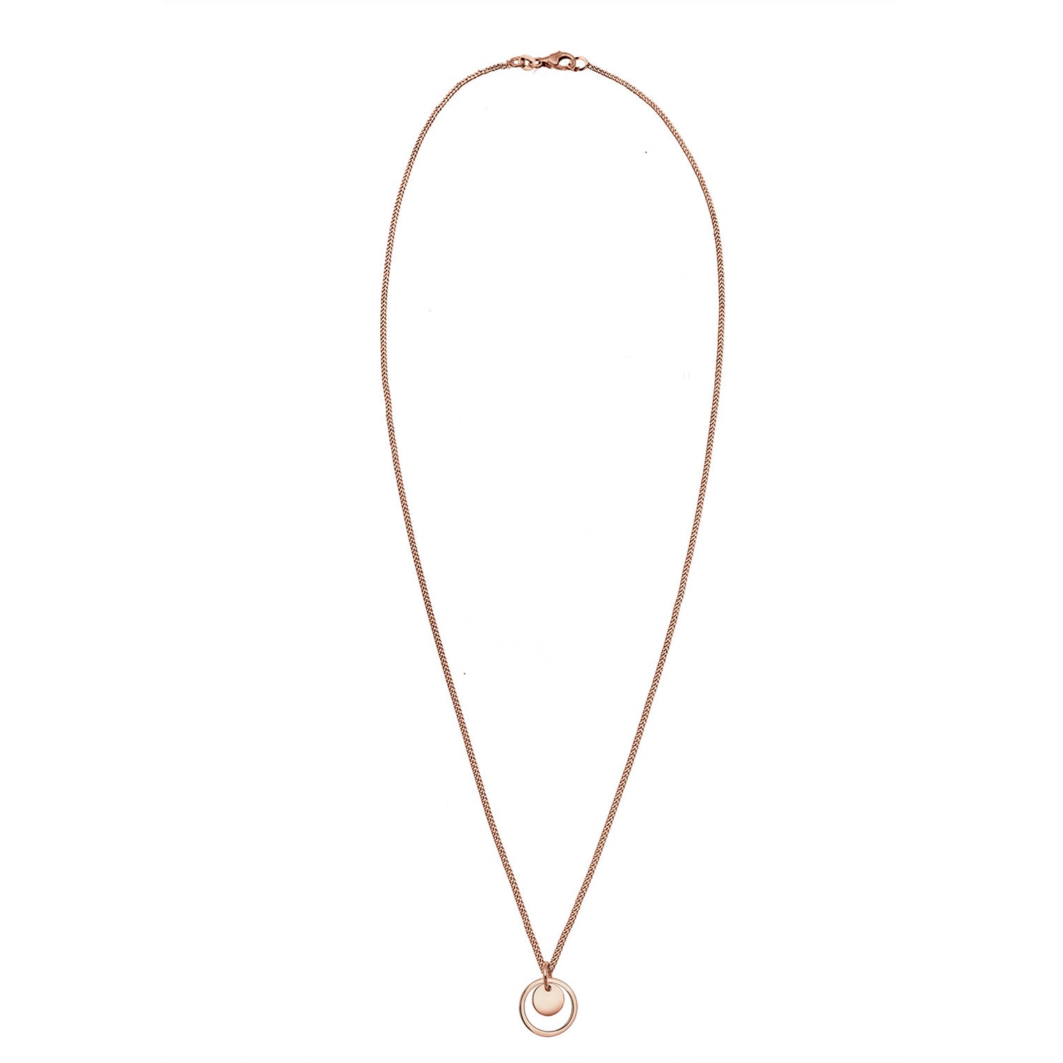 Roségold - Elli | Halskette Kreis Plättchen | 925 Sterling Silber Rosegold