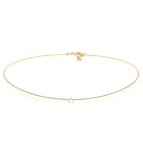 Gold - Elli | Choker Stern | 925 Sterling Silber vergoldet