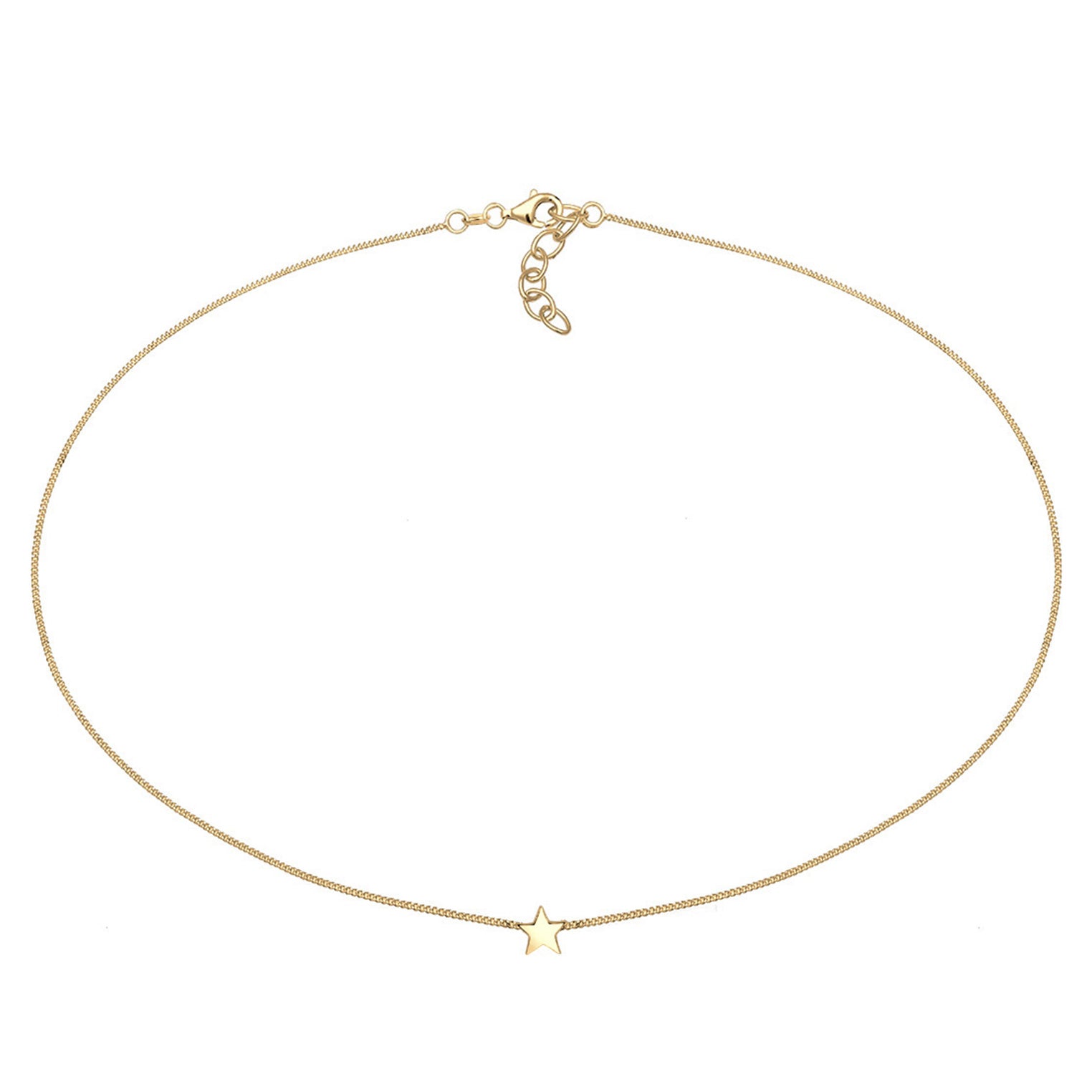 Gold - Elli | Choker Stern | 925 Sterling Silber vergoldet