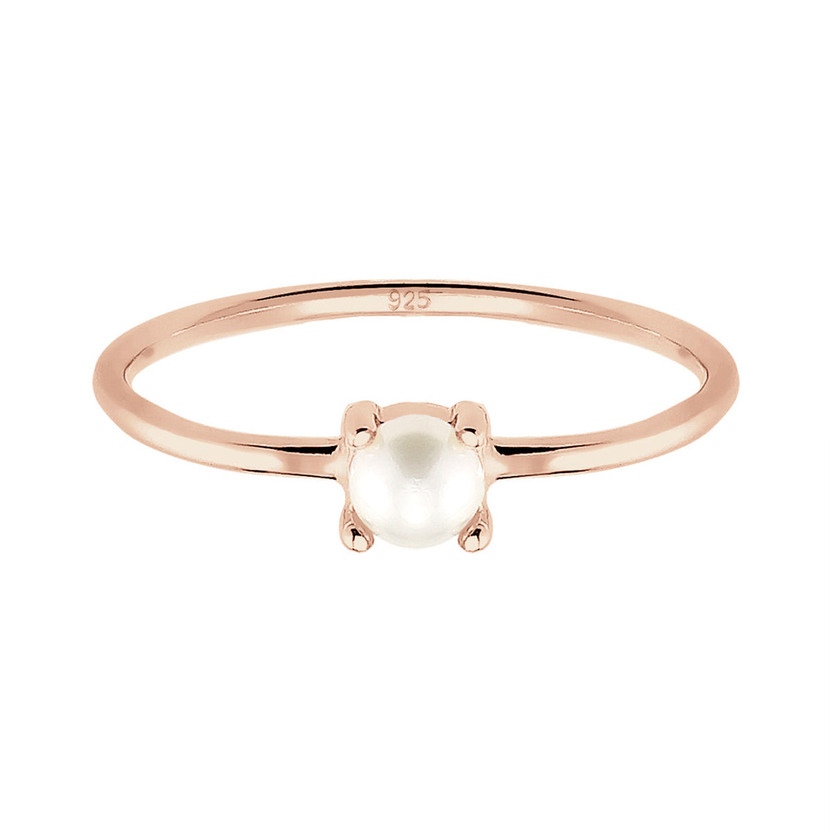 Roségold - Elli | Ring | Süßwasserperle | 925 Sterling Silber Rosegold