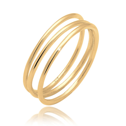 Gold - Elli | Ring Spirale | 925 Sterling Silber vergoldet