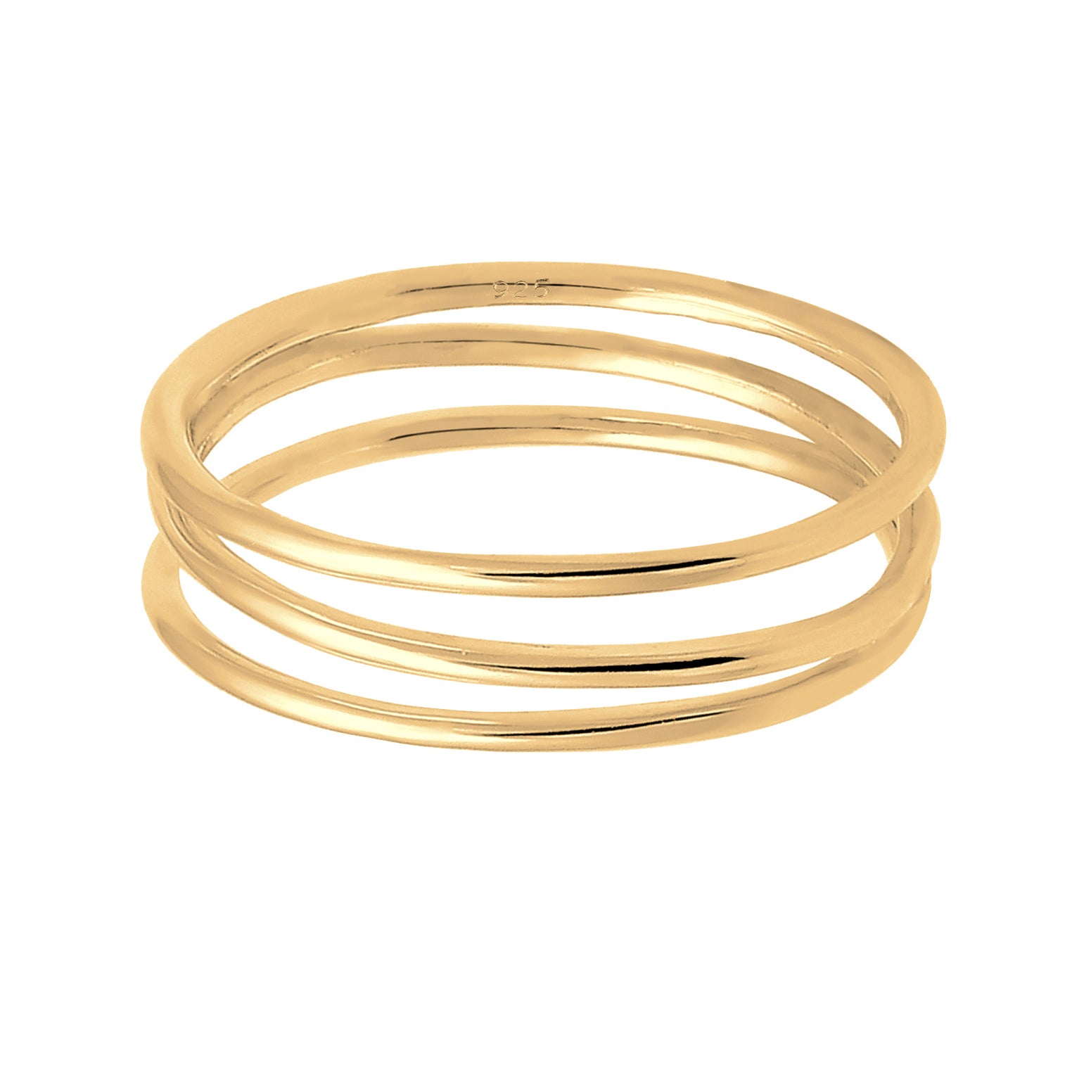 Gold - Elli | Ring Spirale | 925 Sterling Silber vergoldet