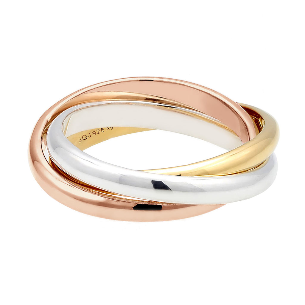 Dreifarbig - Elli | Ring | 925 Sterling Silber Rosegold