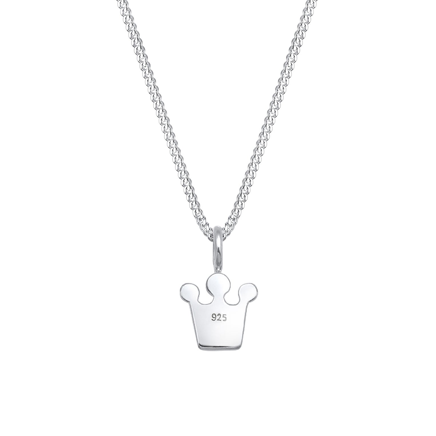Silber - Elli | Halskette Krone | Mit Kristallen von Swarovski® (Weiß) & Emaille | 925er Sterling Silber