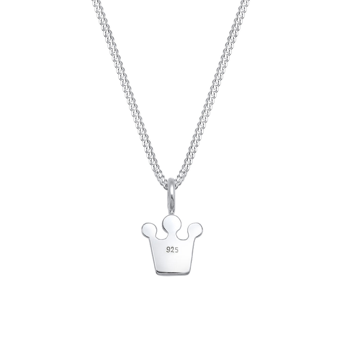 Silber - Elli | Halskette Krone | Mit Kristallen von Swarovski® (Weiß) & Emaille | 925er Sterling Silber