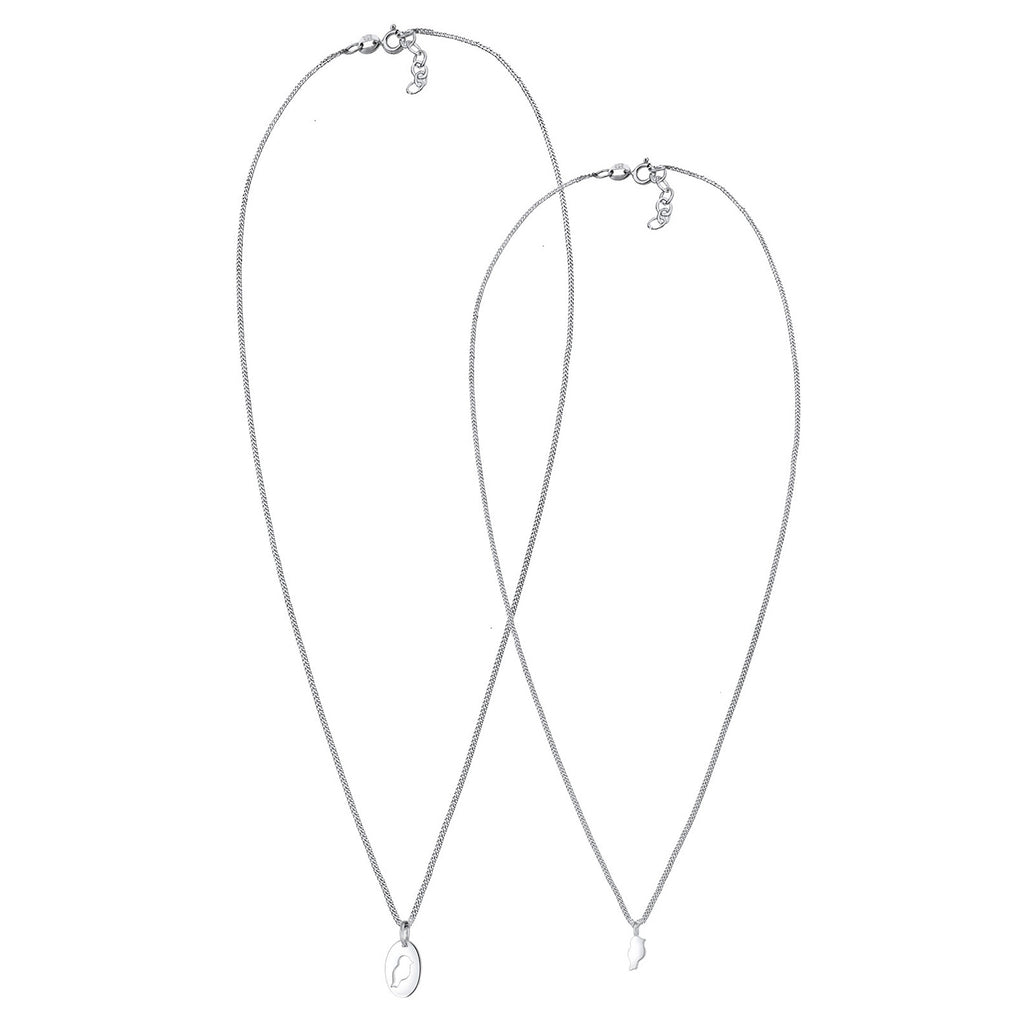 Silber - Elli | Halskettenset Mutter Kind| 925er Sterling Silber