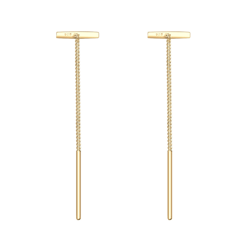 Gold - Elli | Ohrhänger Ear Chain | 925 Sterling Silber vergoldet