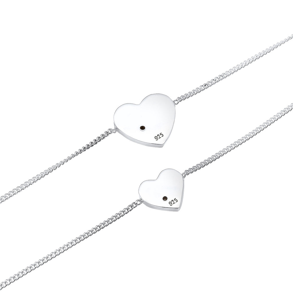 Silber - Elli | Mutter-Kind-Armbandset | Mit Kristallen von Swarovski® (Weiß) | 925er Sterling Silber