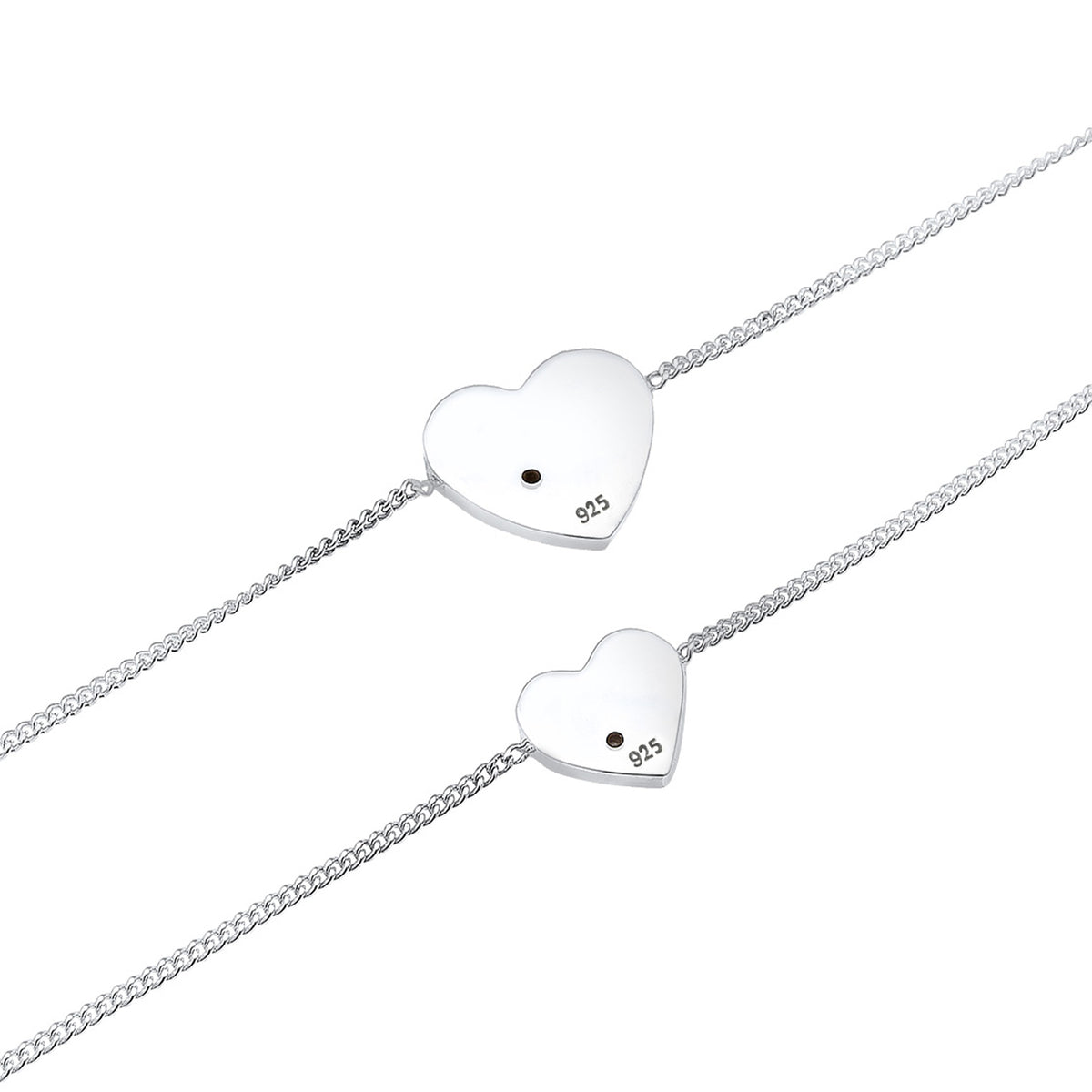 Silber - Elli | Mutter-Kind-Armbandset | Mit Kristallen von Swarovski® (Weiß) | 925er Sterling Silber