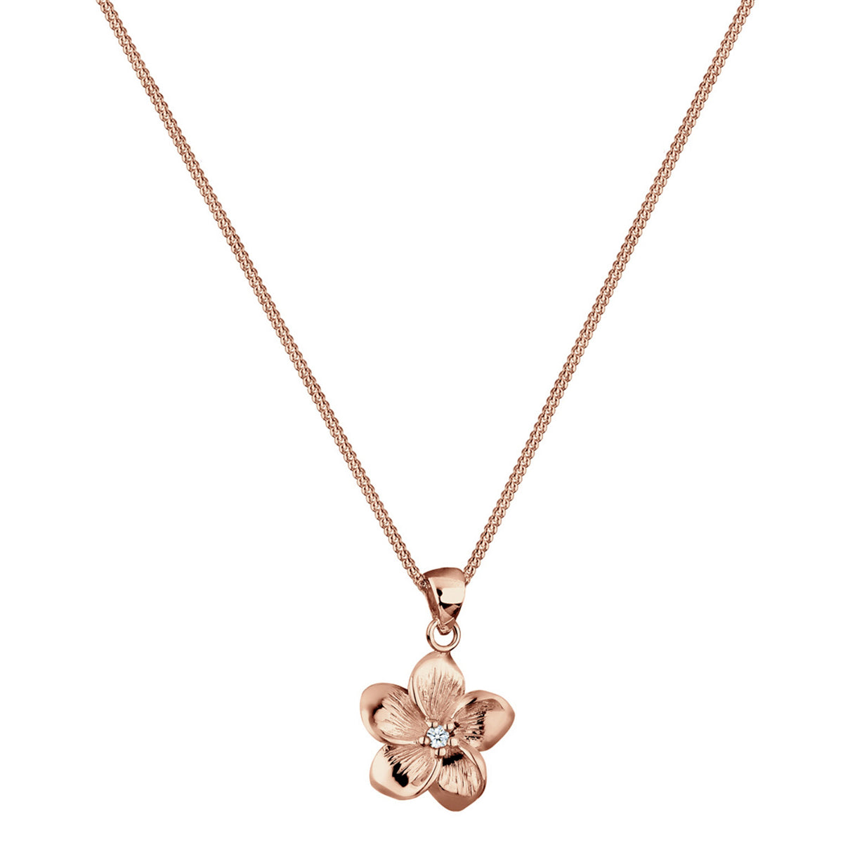 Roségold - Elli DIAMONDS | Halskette Blume | Diamant (Weiß, 0,03 ct) | 925 Sterling Silber Rosegold