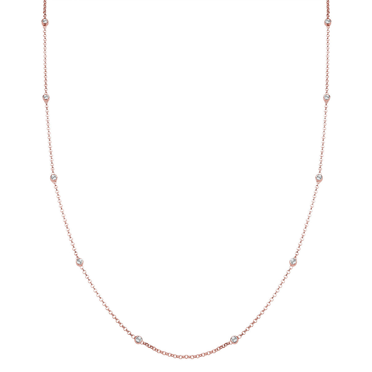 Roségold - Elli | Solitär-Kette | Kristall (Weiß) | 925 Sterling Silber Rosegold