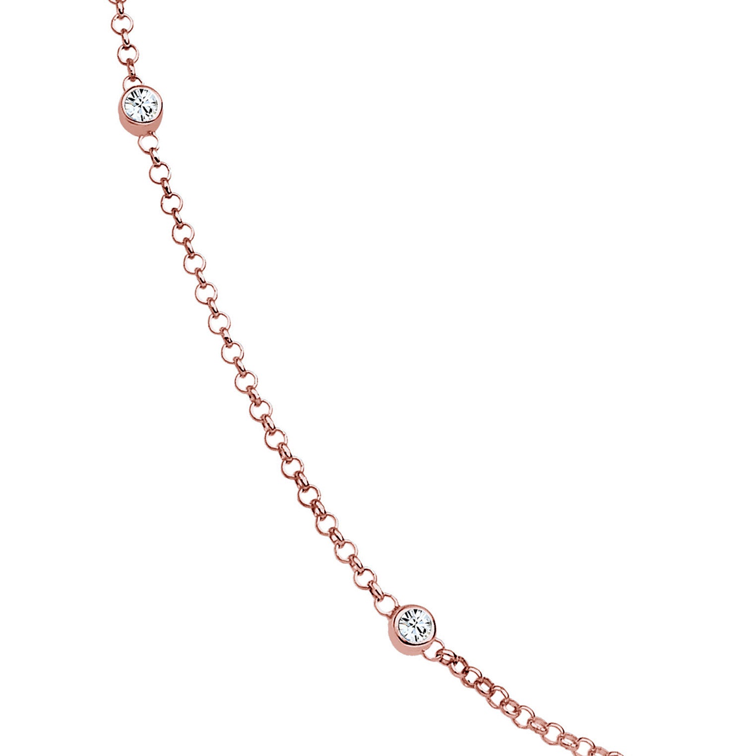Roségold - Elli | Solitär-Kette | Kristall (Weiß) | 925 Sterling Silber Rosegold