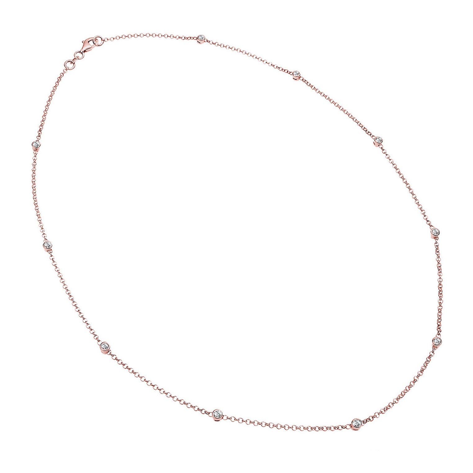 Roségold - Elli | Solitär-Kette | Kristall (Weiß) | 925 Sterling Silber Rosegold