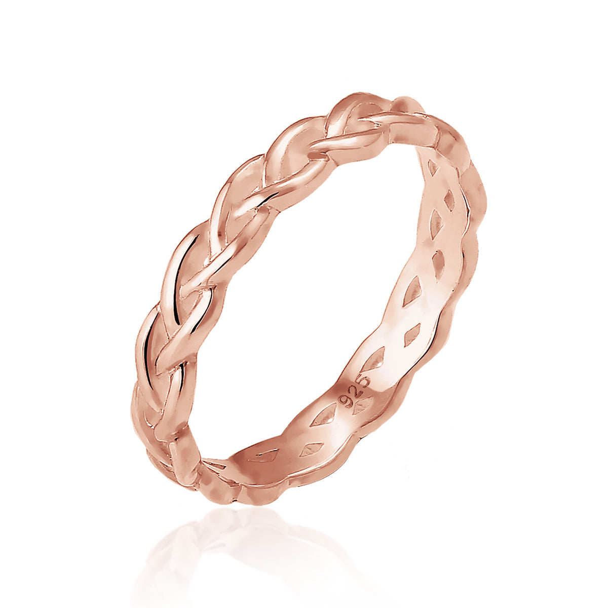 Roségold - Elli | Ring Knoten | 925 Sterling Silber Rosegold