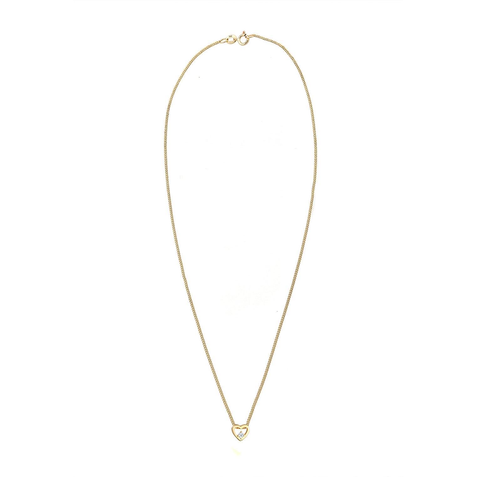 Gold - Elli DIAMONDS | Halskette Herz | Diamant ( Weiß, 0,03 ct ) | 585 Gelbgold