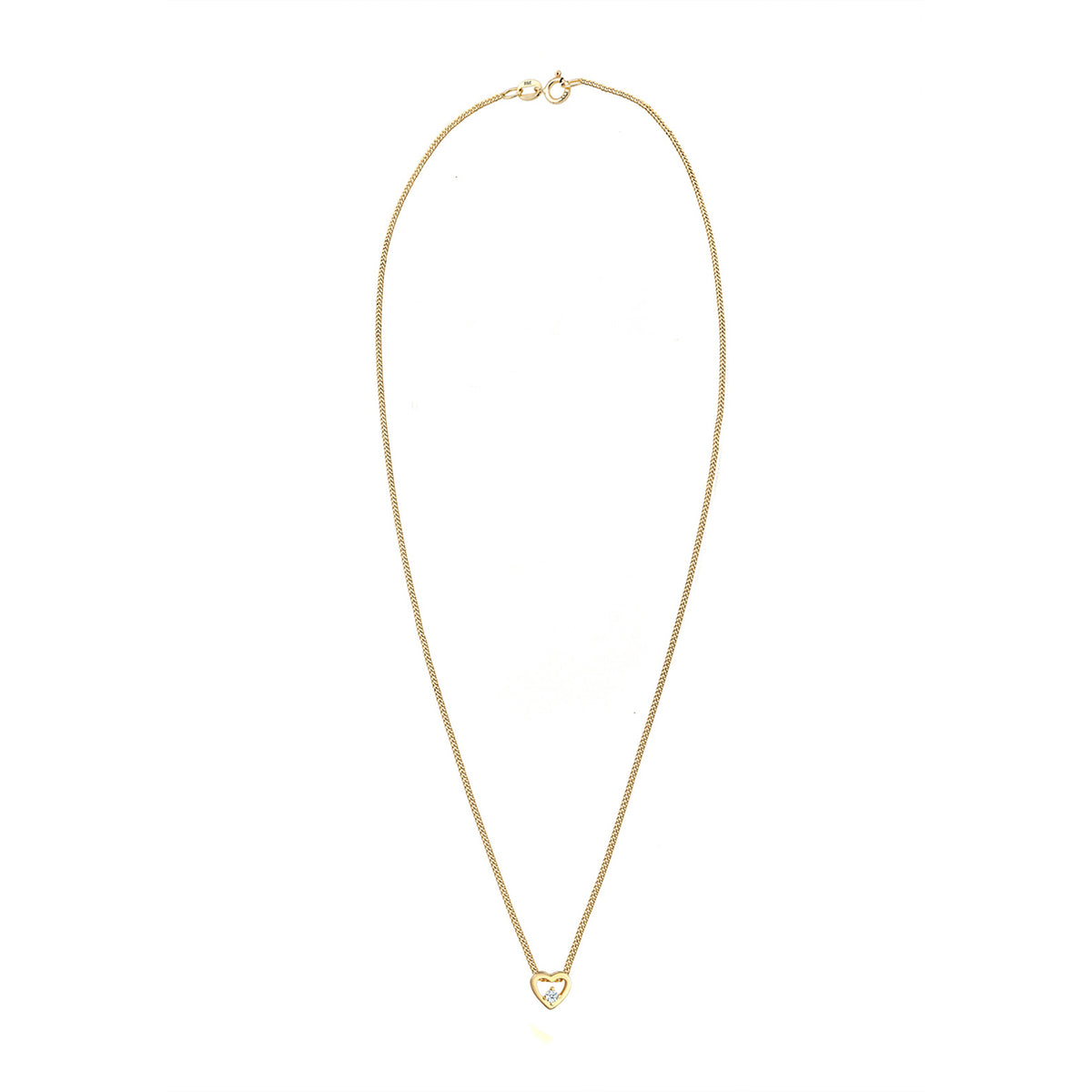 Gold - Elli DIAMONDS | Halskette Herz Anhänger | Diamant (Weiß, 0,03 ct) | 585 Gelbgold