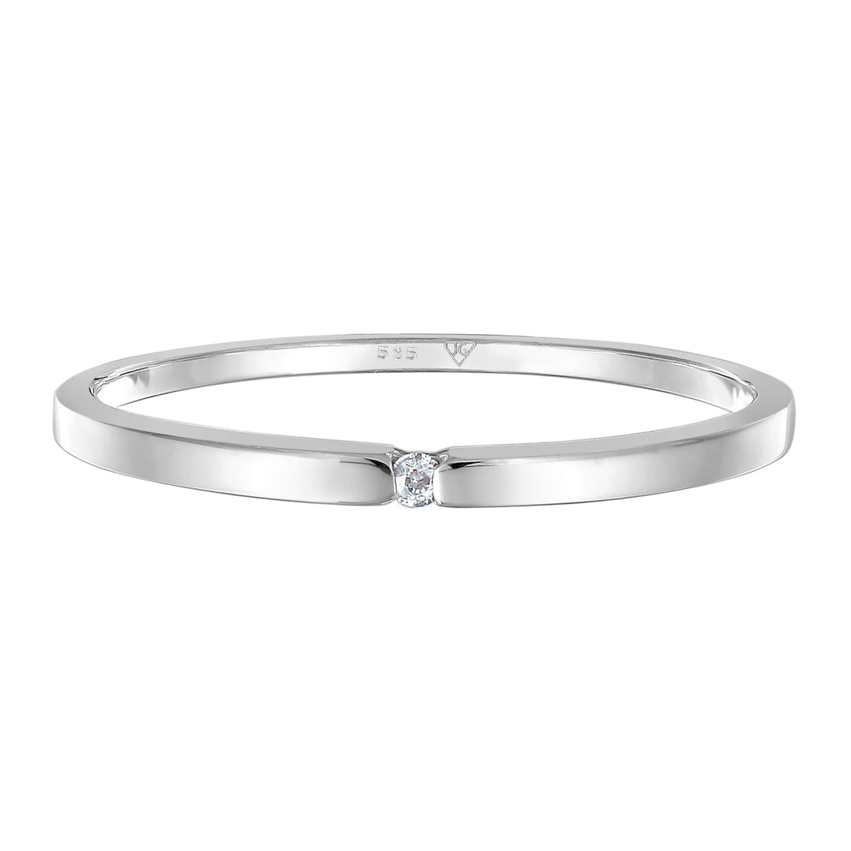 Weiß - Elli DIAMONDS | Solitär-Ring | Diamant ( Weiß, 0,015 ct ) | 585 Weißgold