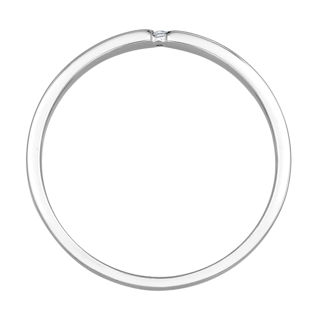 Weiß - Elli DIAMONDS | Solitär-Ring | Diamant ( Weiß, 0,015 ct ) | 585 Weißgold
