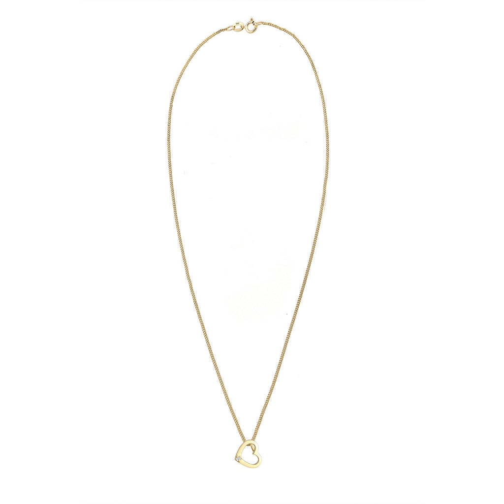 Gold - Elli DIAMONDS | Halskette Herz | Diamant (Weiß, 0,015 ct) | 585 Gelbgold