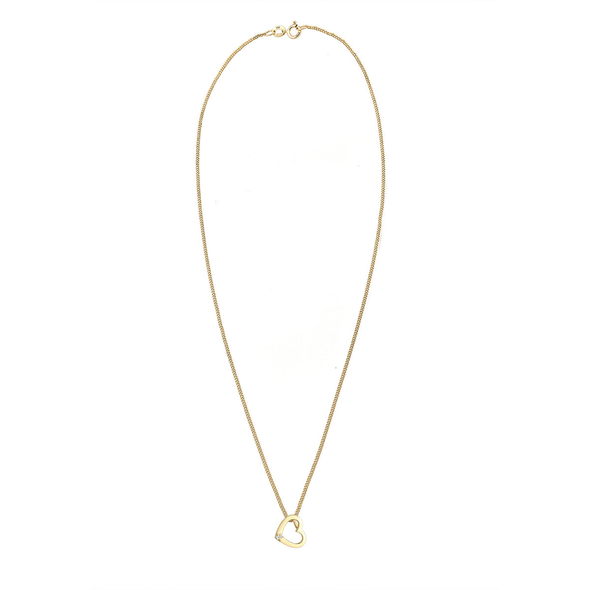 Gold - Elli DIAMONDS | Halskette Herz | Diamant (Weiß, 0,015 ct) | 585 Gelbgold
