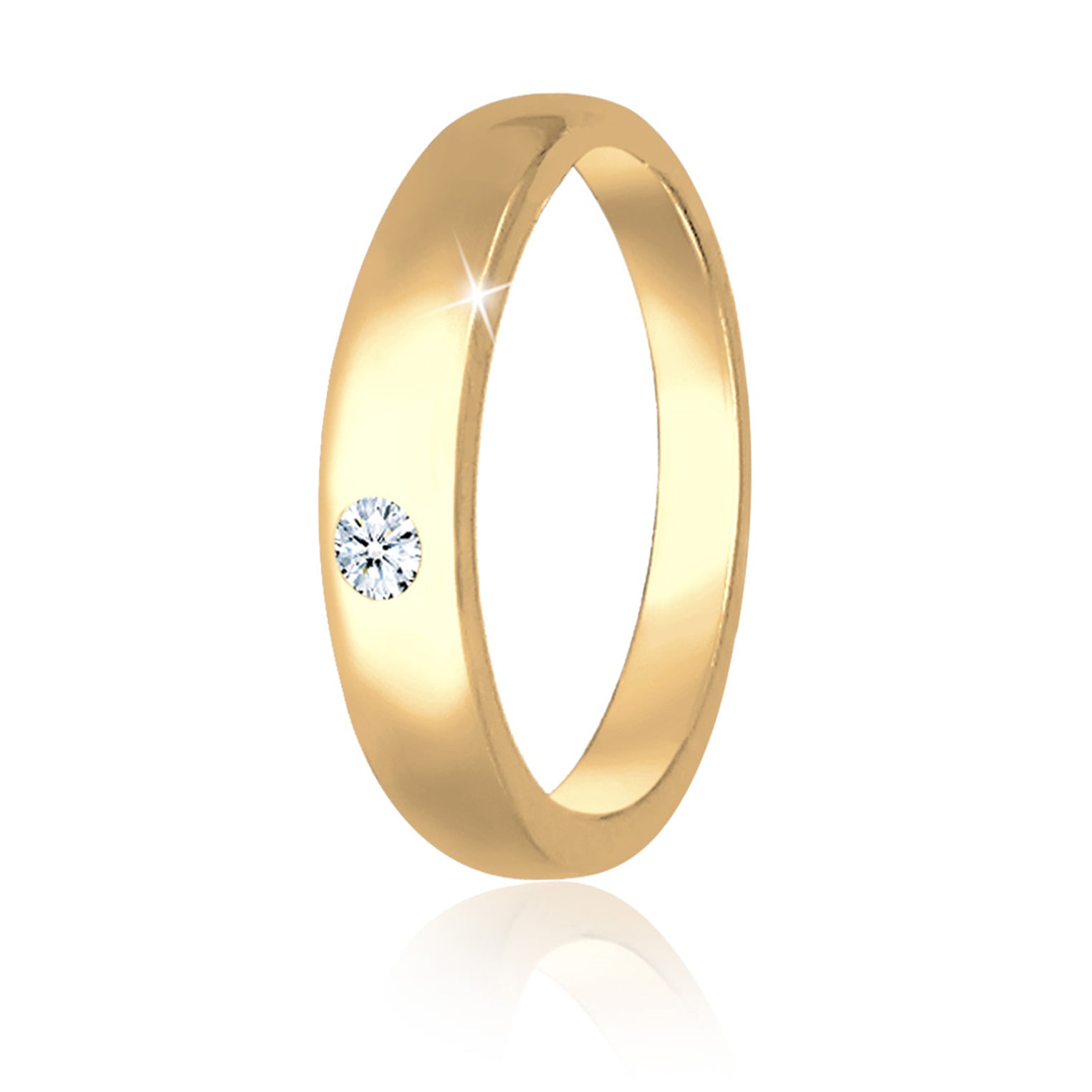 Gold - Elli DIAMONDS | Taufring | Diamant ( Weiß, 0,005 ct ) | 585 Gelbgold